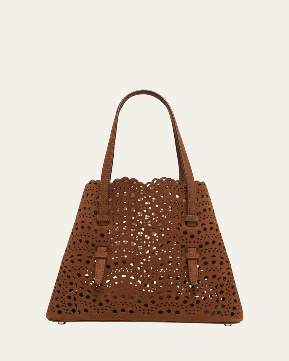 Mina 25 Tote Bag in Perforated Nubuck Leather